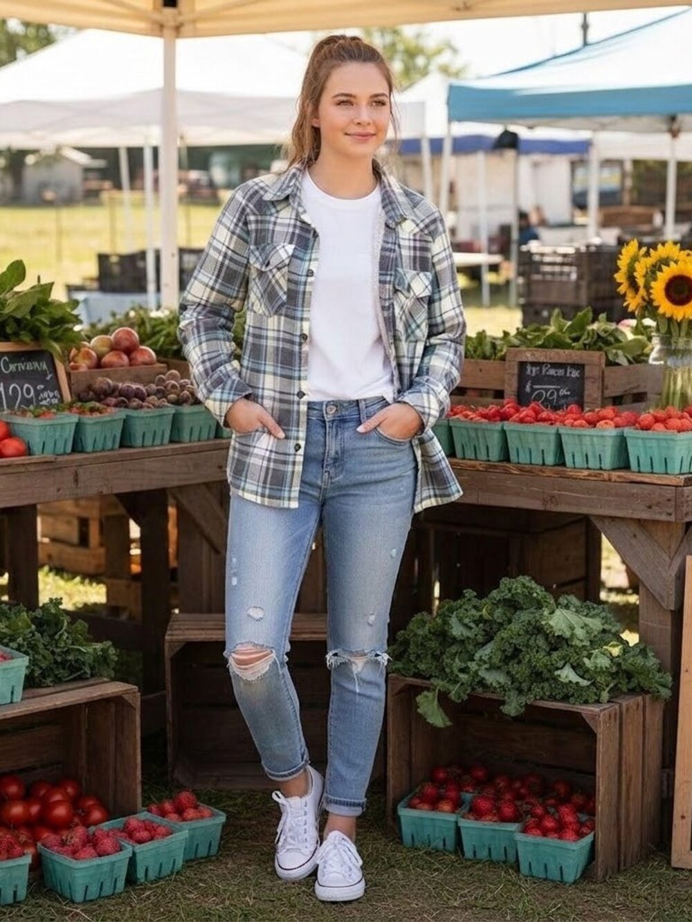 Plaid Sherpa Fleece Lined Flannel Shacket Shirt Jacket Women's Large NWT